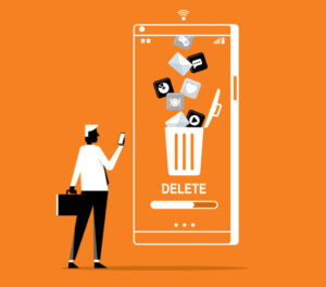 Programėlių šalinimas iš telefono sisteminės prieš trečiųjų šalių