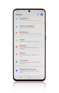 Samsung telefono nustatymų optimizavimas baterijos taupymui